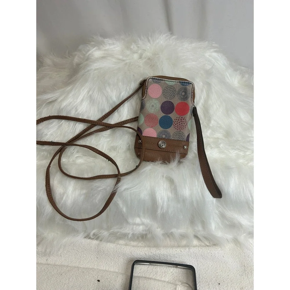 Relic Multi Color Circle Print Crossbody Cell Phone Wallet‎ Purse